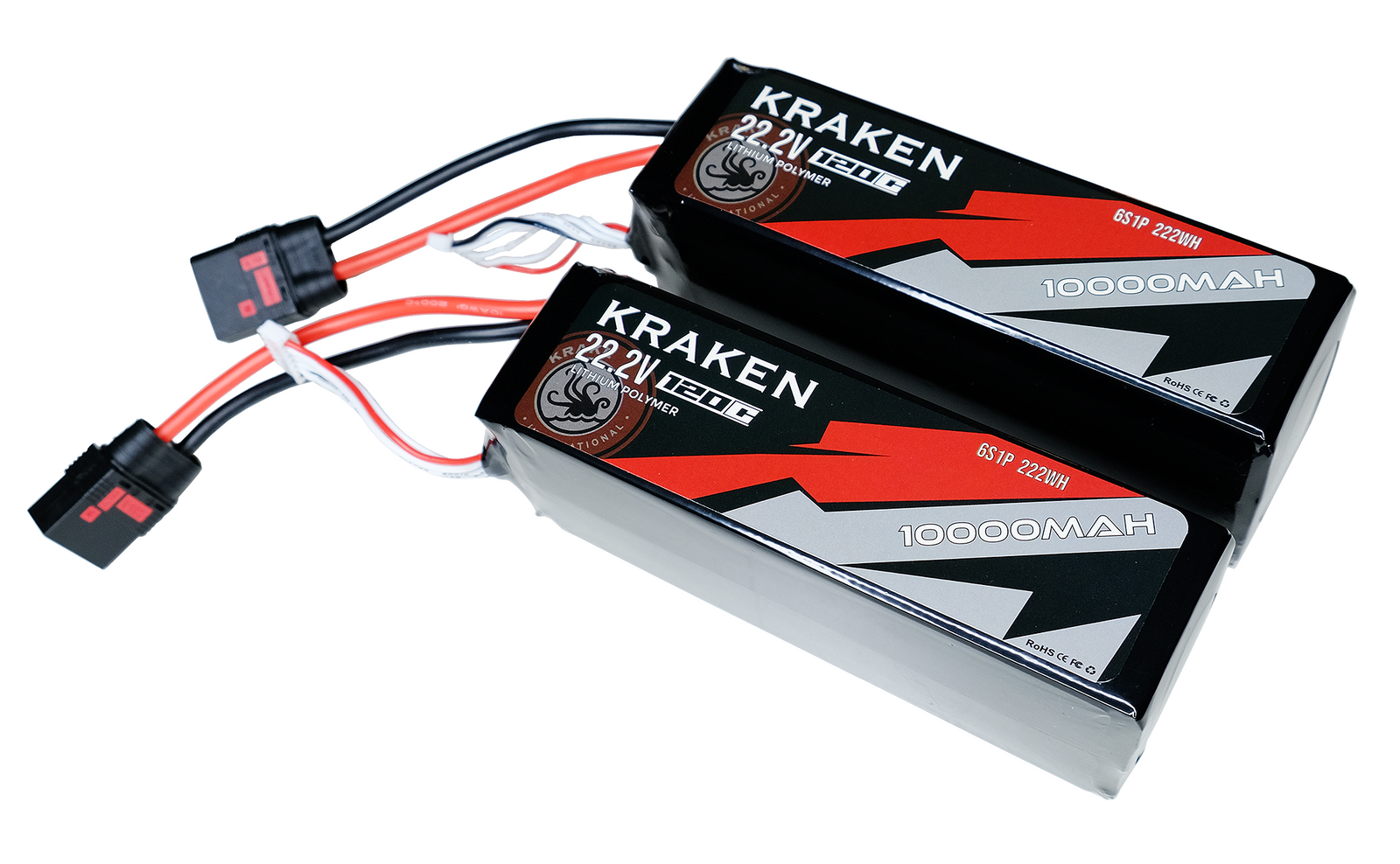 Kraken RC VEKTA.5 & VESLA.5 12S Battery Set - 2 6S 10000MAH LIPO Batteries with QS8 [KVS160]